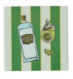Gimlet Ceramic Coaster – Assorted Gin-Inspired Designs | 10cm