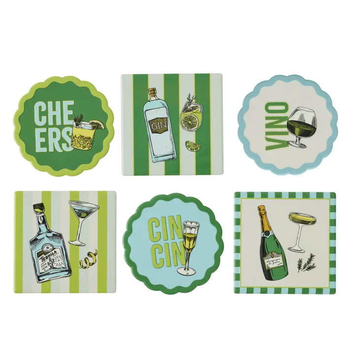 Gimlet Ceramic Coaster – Assorted Gin-Inspired Designs | 10cm