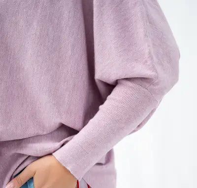 Curved hem box Jumper - Pink
