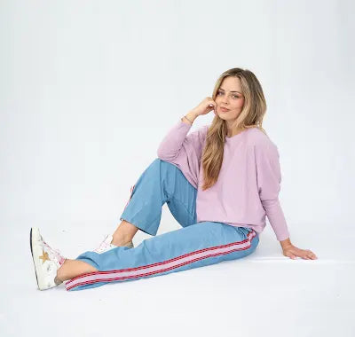 Curved hem box Jumper - Pink