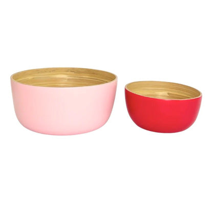 Cherry and Blush Bamboo Bowls