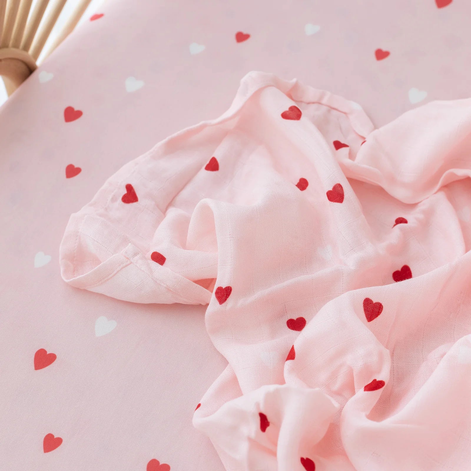 Little Hearts Muslin Wrap Swaddle