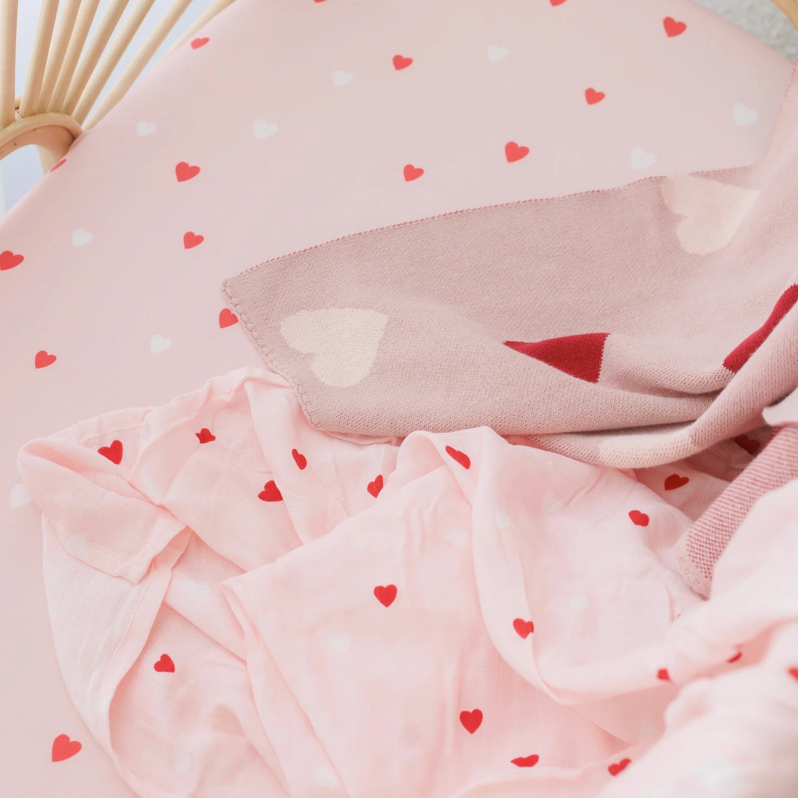 Little Hearts Muslin Wrap Swaddle