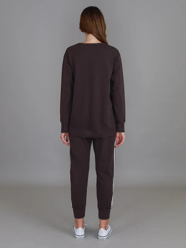 Geneva Gold Star Stripe Sweatshirt - Truffle