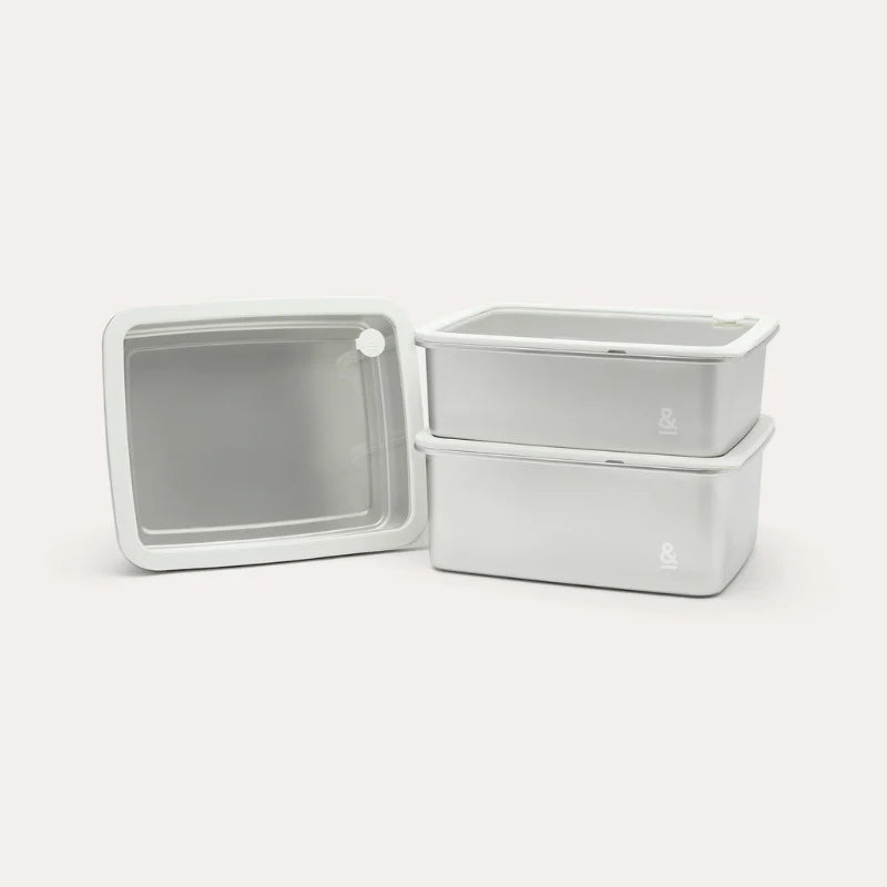 Seed & Sprout Rectangle Stainless Steel and Glass Containers | 3pk