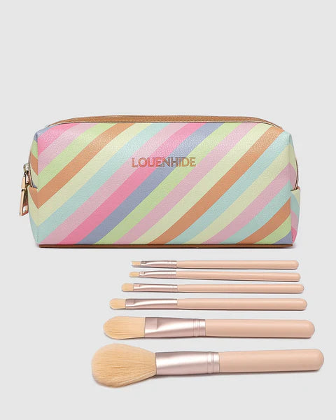 Brianna Makeup Bag - Pastel Stripe