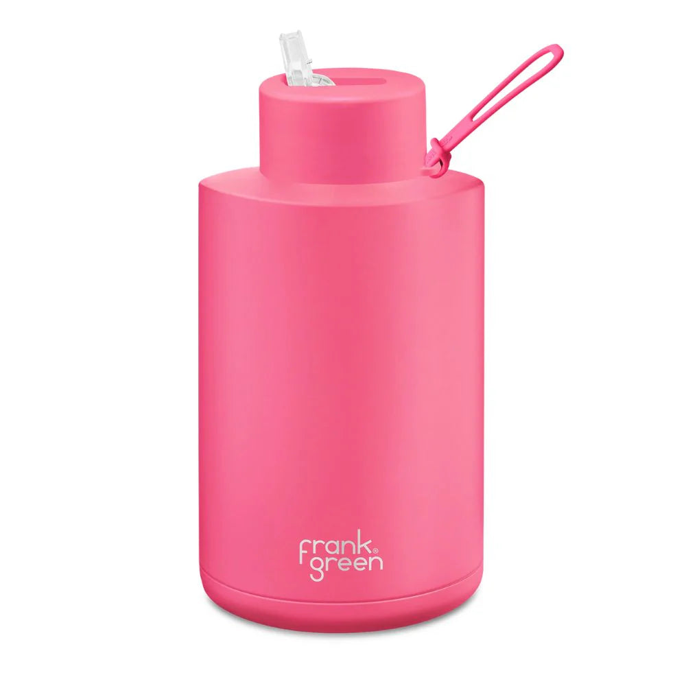 Ceramic Reusable Drink Bottle 68oz bottle - neon pink