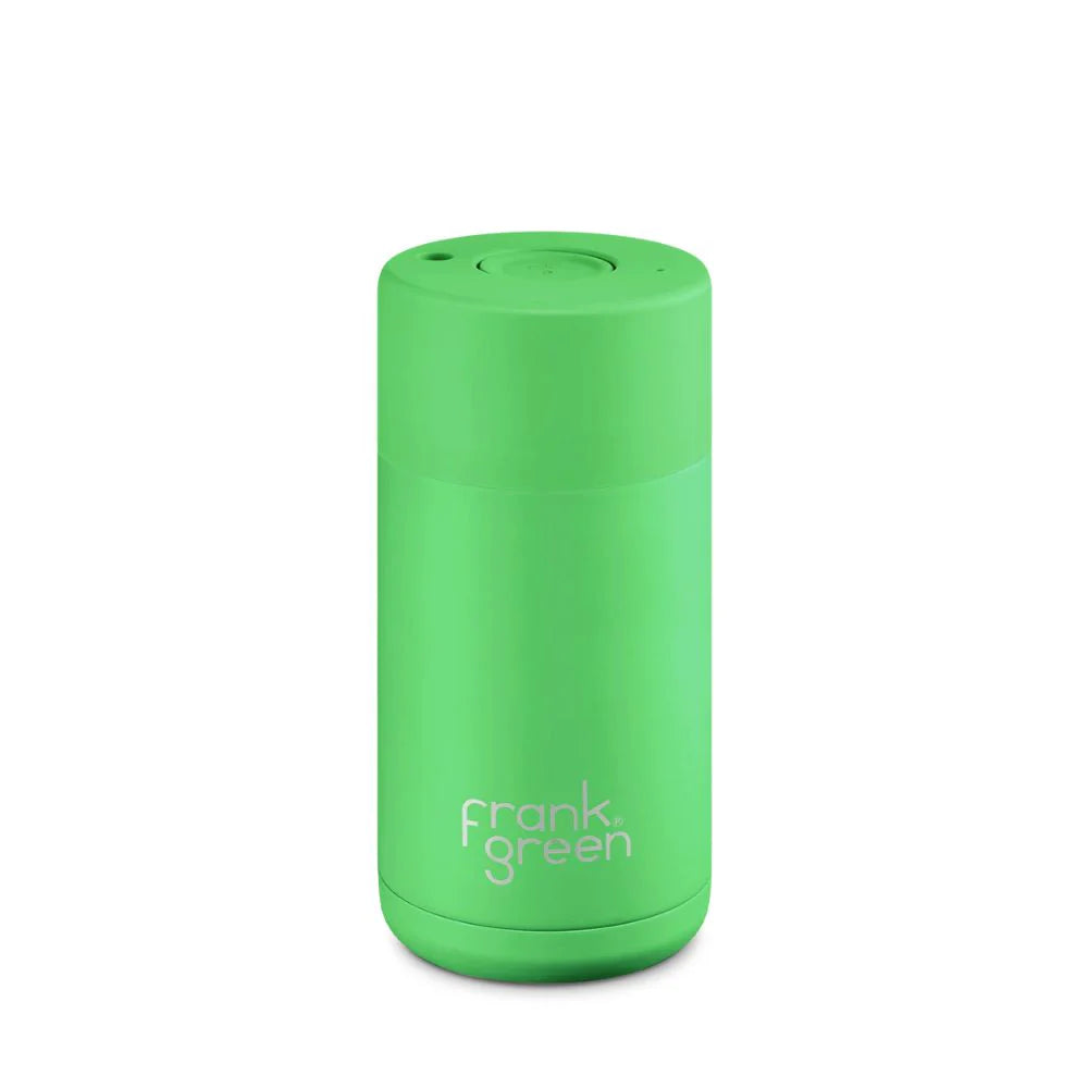 Ceramic Reusable Cup 12oz - Neon Green