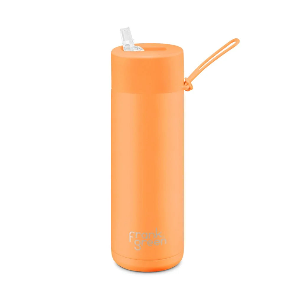 Ceramic Reusable Drink Bottle 20oz - neon orange