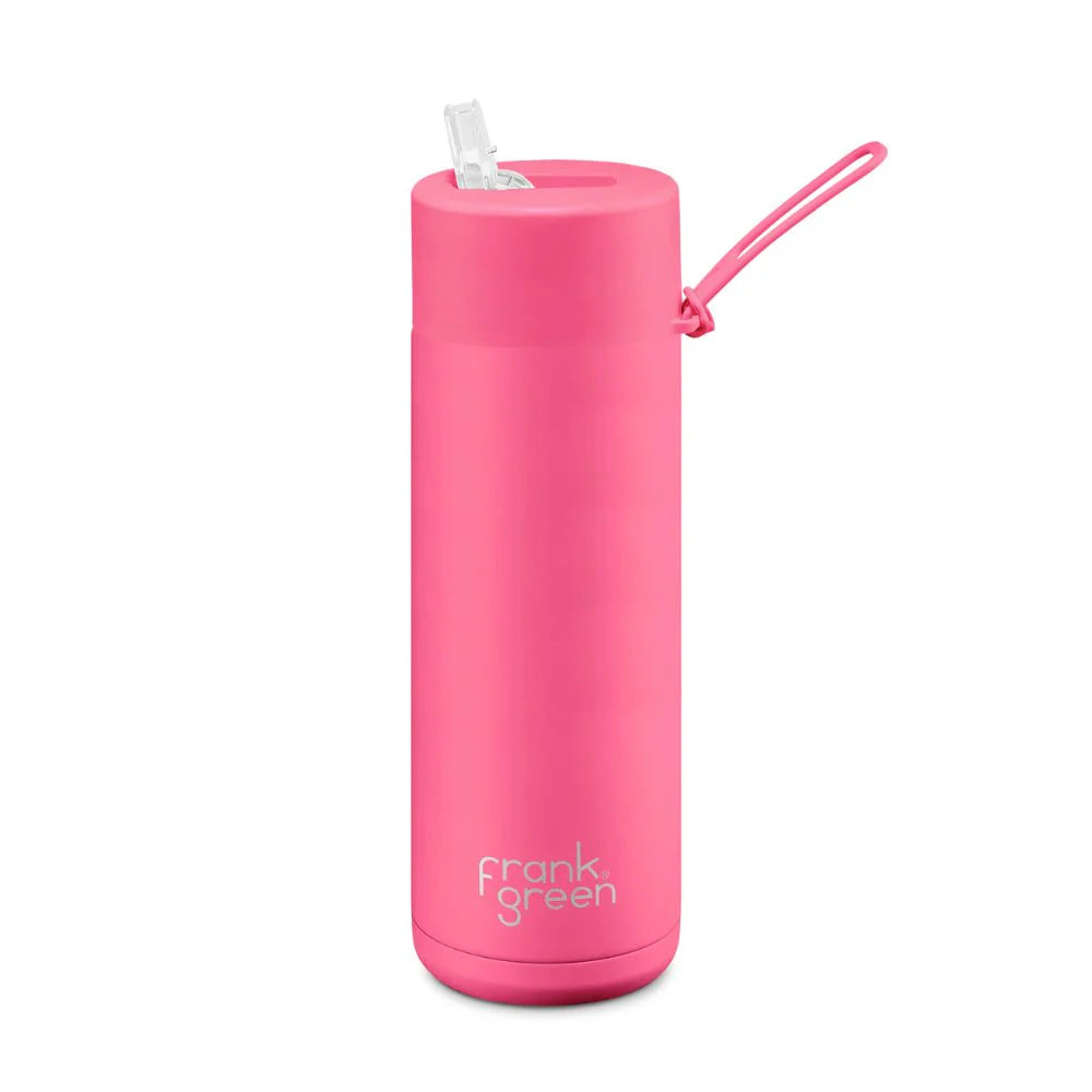 Ceramic Reusable Drink Bottle 20oz - neon pink