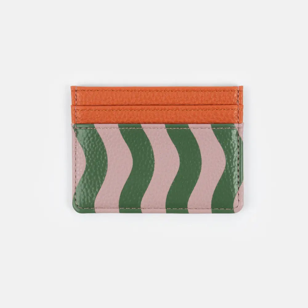 Lilac/green wave stripe cardholder