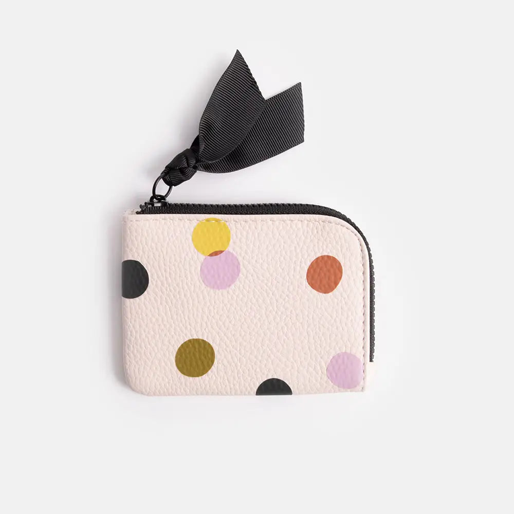 Pale pink dotty corner purse