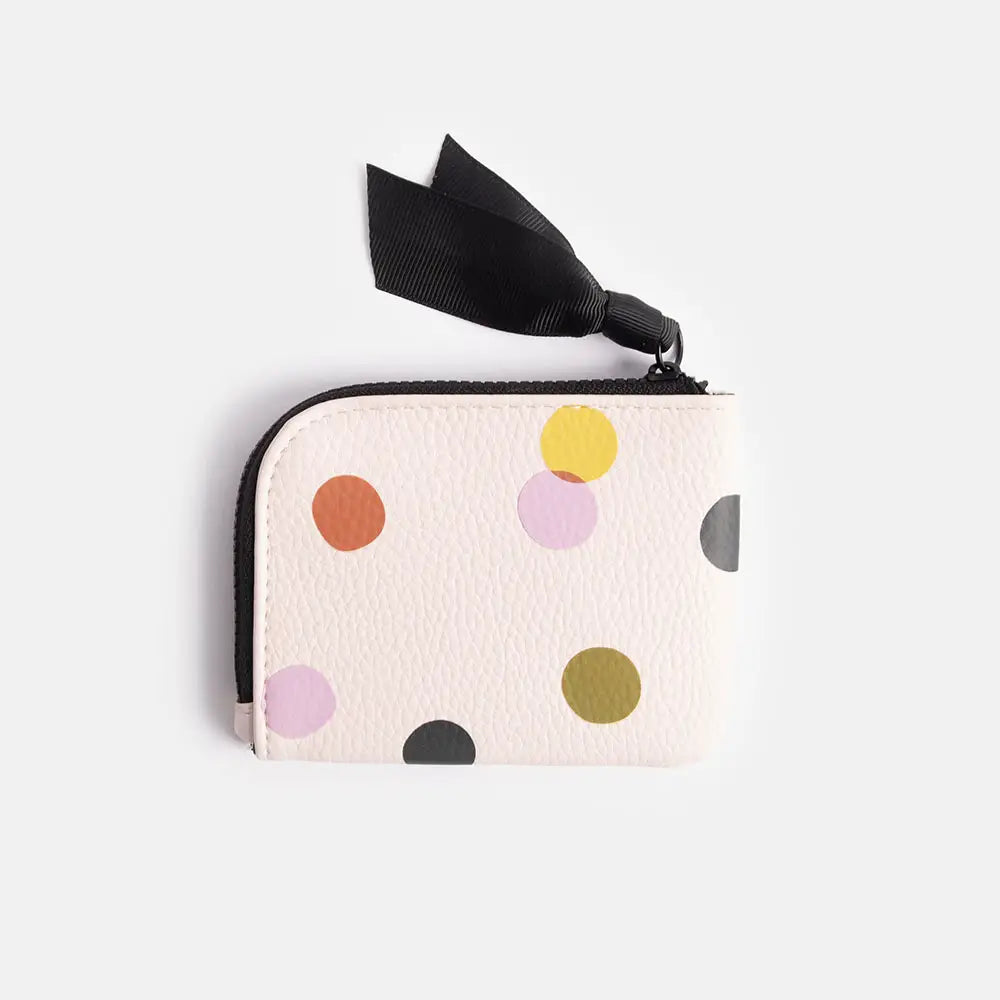 Pale pink dotty corner purse