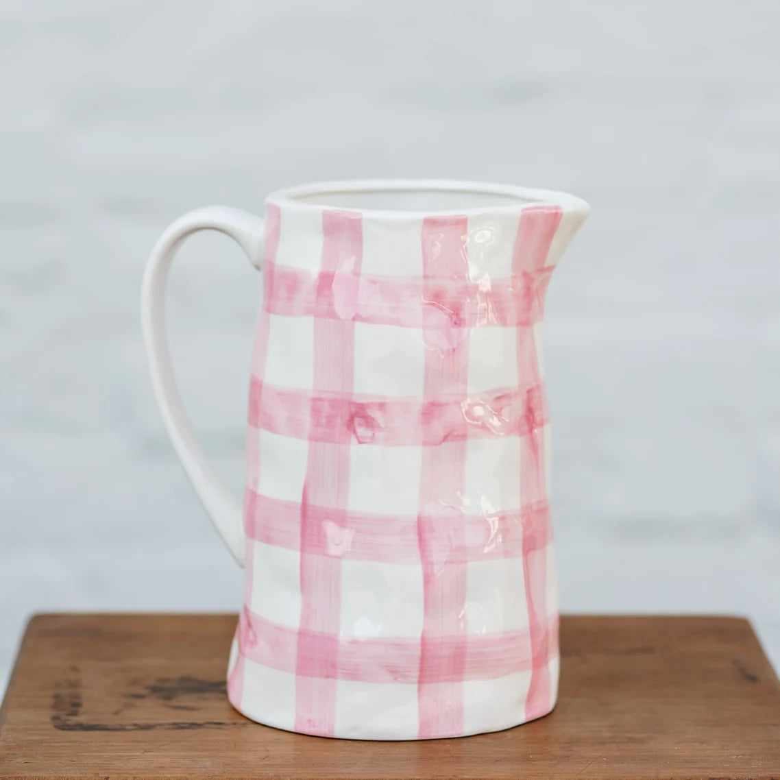 Medium jug - pink gingham