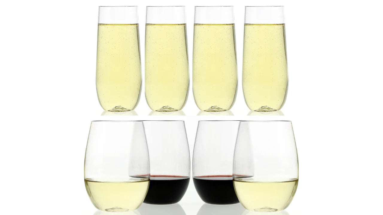 Family Pack - 4 Wine Glasses 4 Champagne Glasses