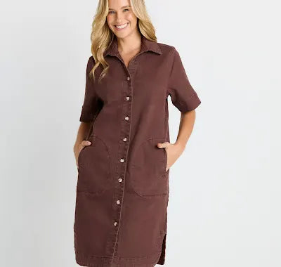 Dawson Denim Dress - Chocolate