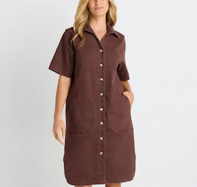 Dawson Denim Dress - Chocolate