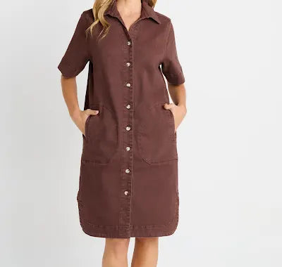Dawson Denim Dress - Chocolate