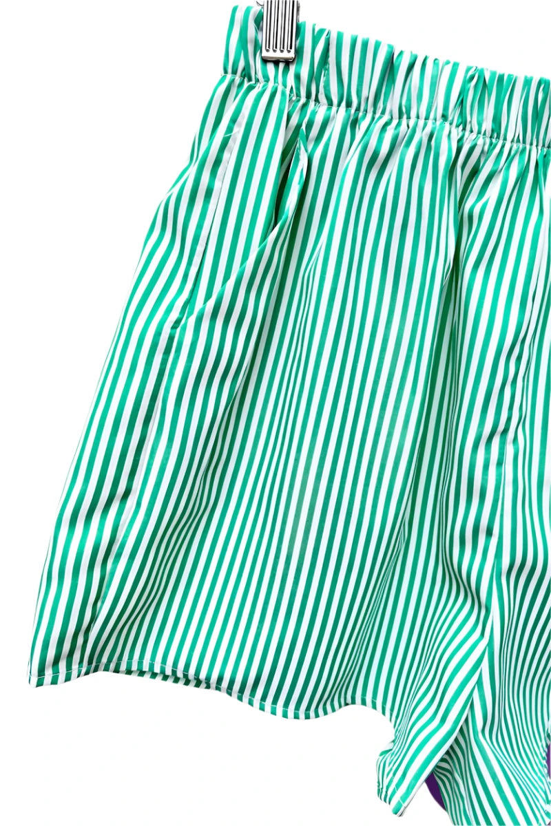 Green Striped Shorts