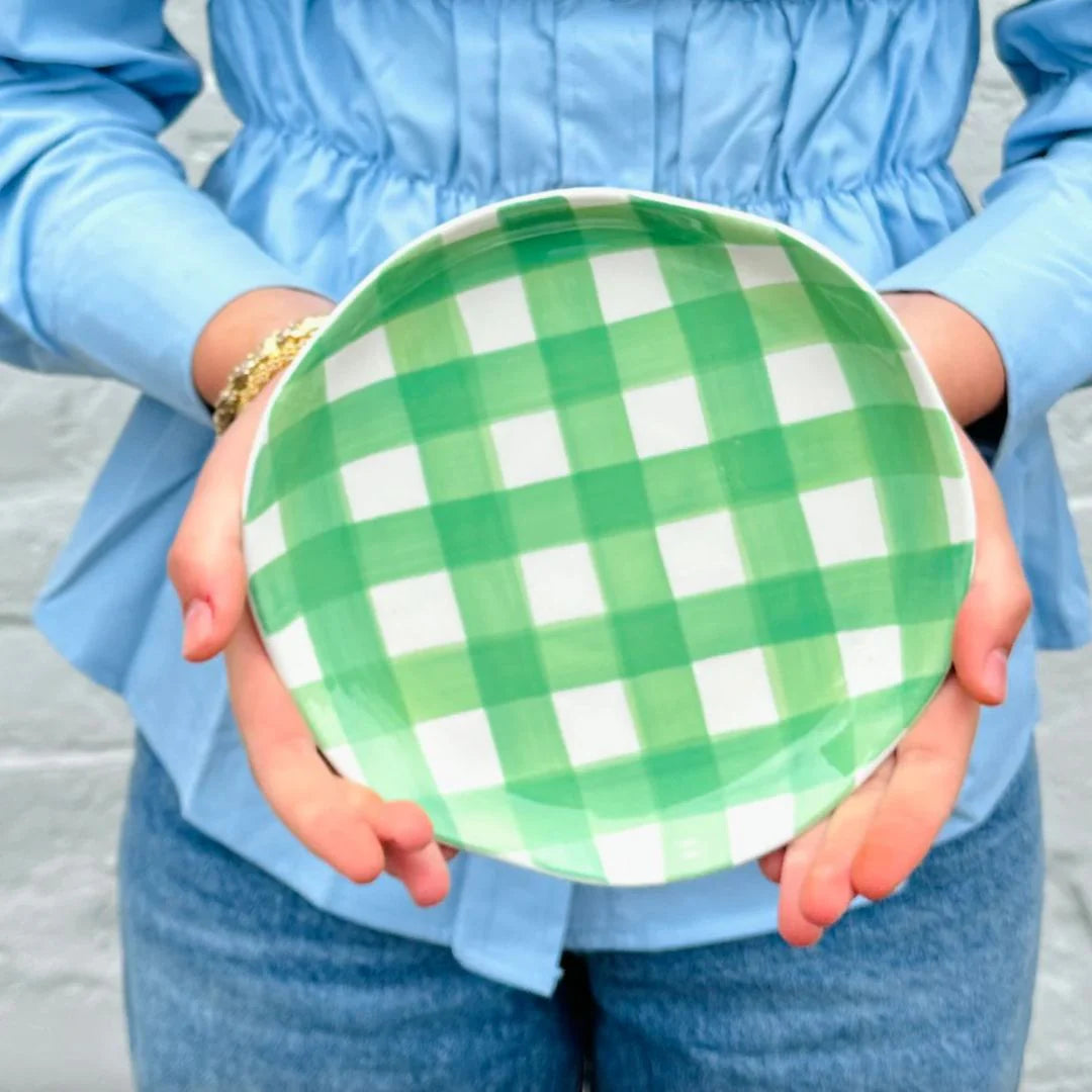 Side Plate - Green Gingham