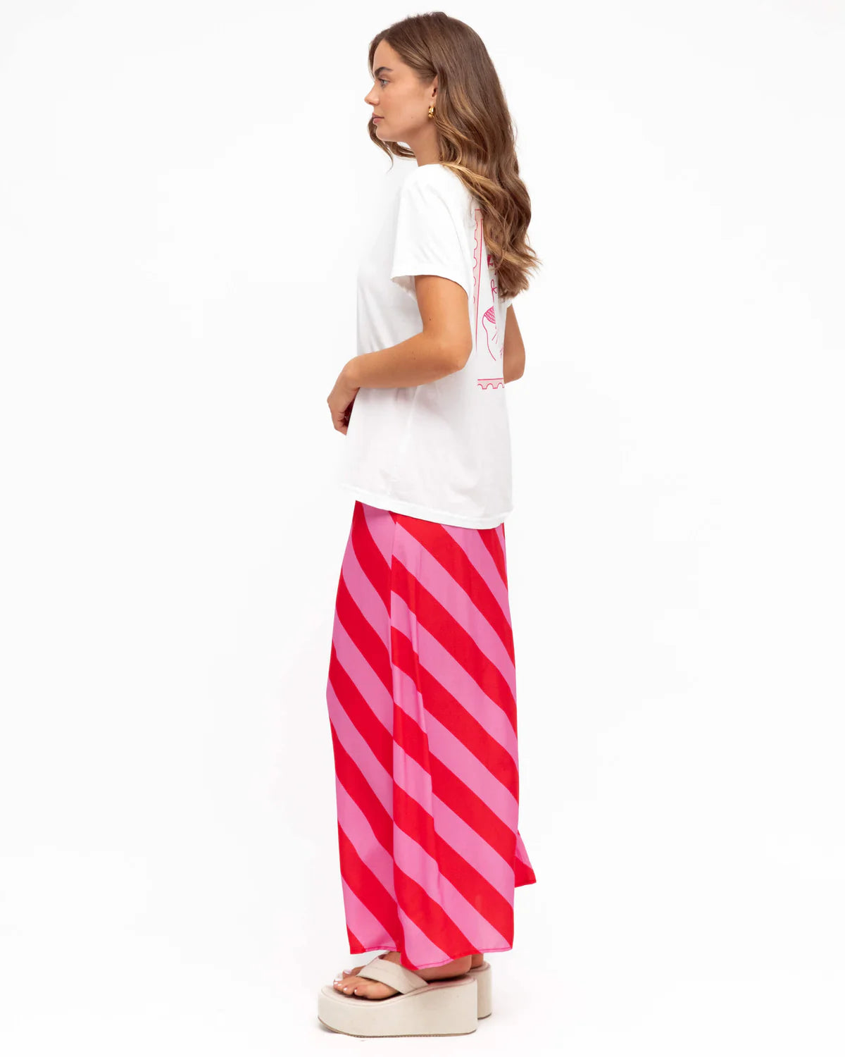 Alison A Line Maxi Skirt - Pink