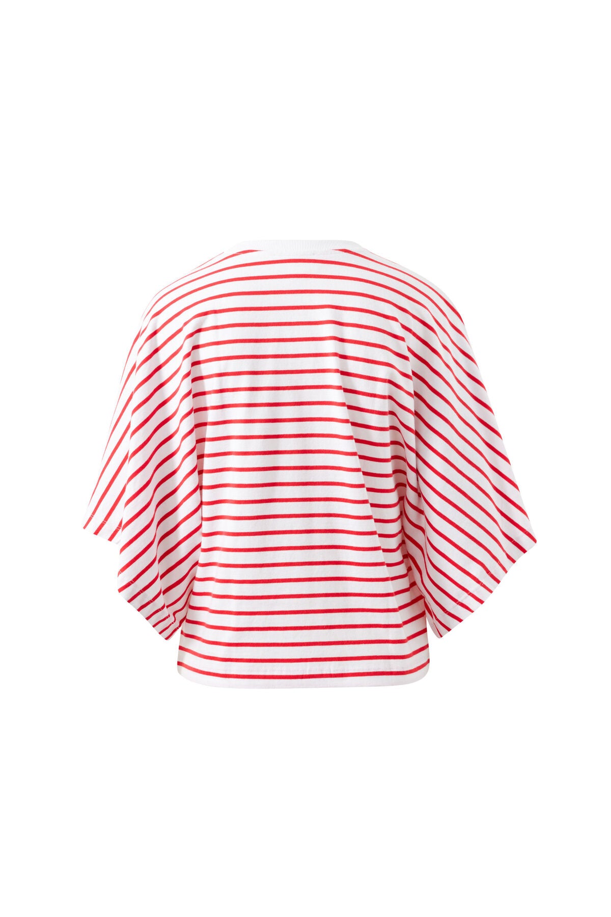 Lucy Relaxed Sleeve Tee - White/Heritage Red Stripe