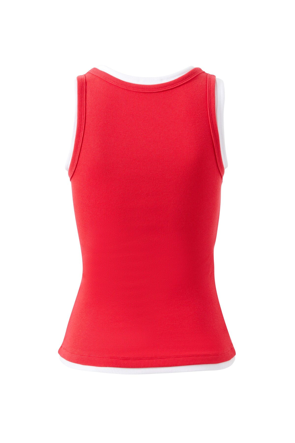Skylar Layered Rib Tank - Red/White