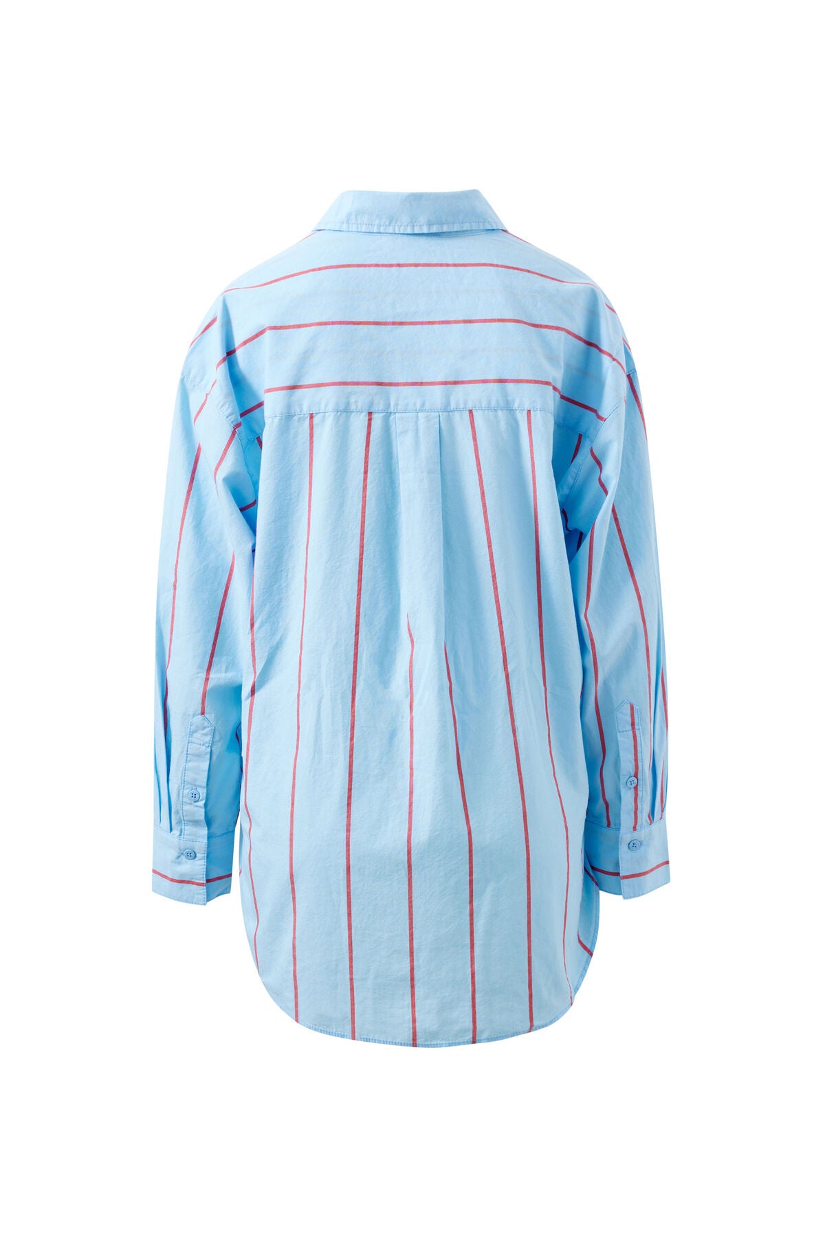 Peta Oversized Shirt - Fresh Blue/Red Bold Stripe