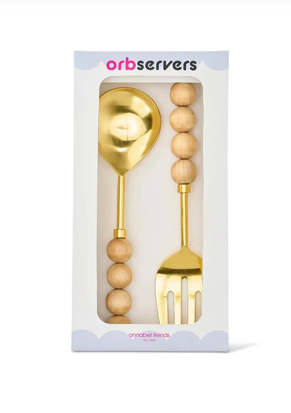 Annabel Trends Orb Salad Servers - Natural