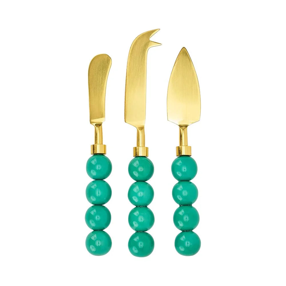 Annabel Trends Orb Cheese Knife Set 3pc -  Emerald
