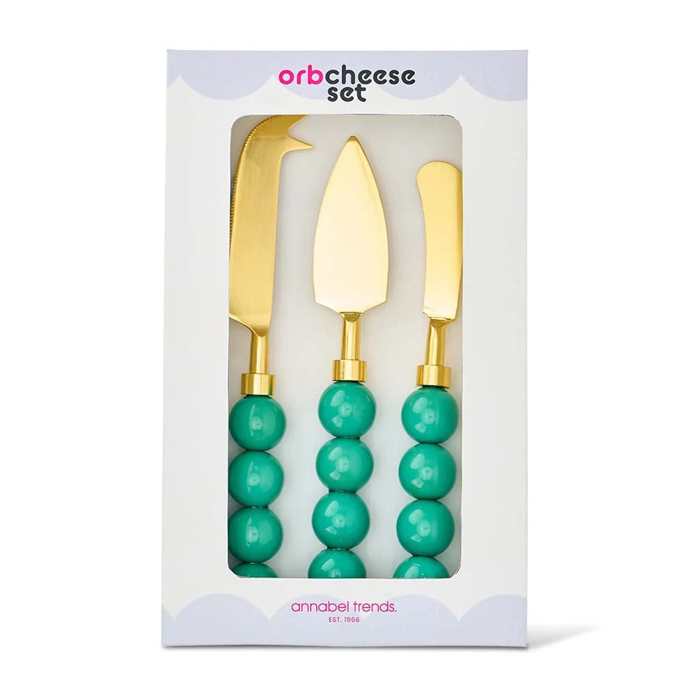 Annabel Trends Orb Cheese Knife Set 3pc -  Emerald