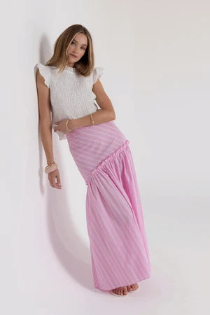 PEYTON SKIRT - PINK STRIPE