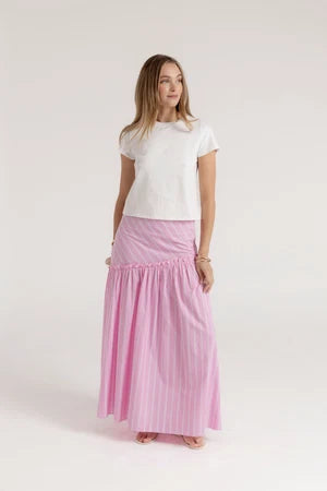 PEYTON SKIRT - PINK STRIPE
