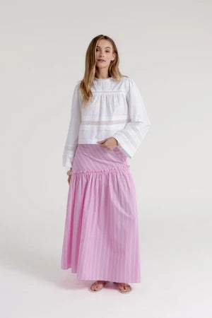 PEYTON SKIRT - PINK STRIPE