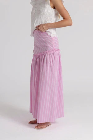 PEYTON SKIRT - PINK STRIPE