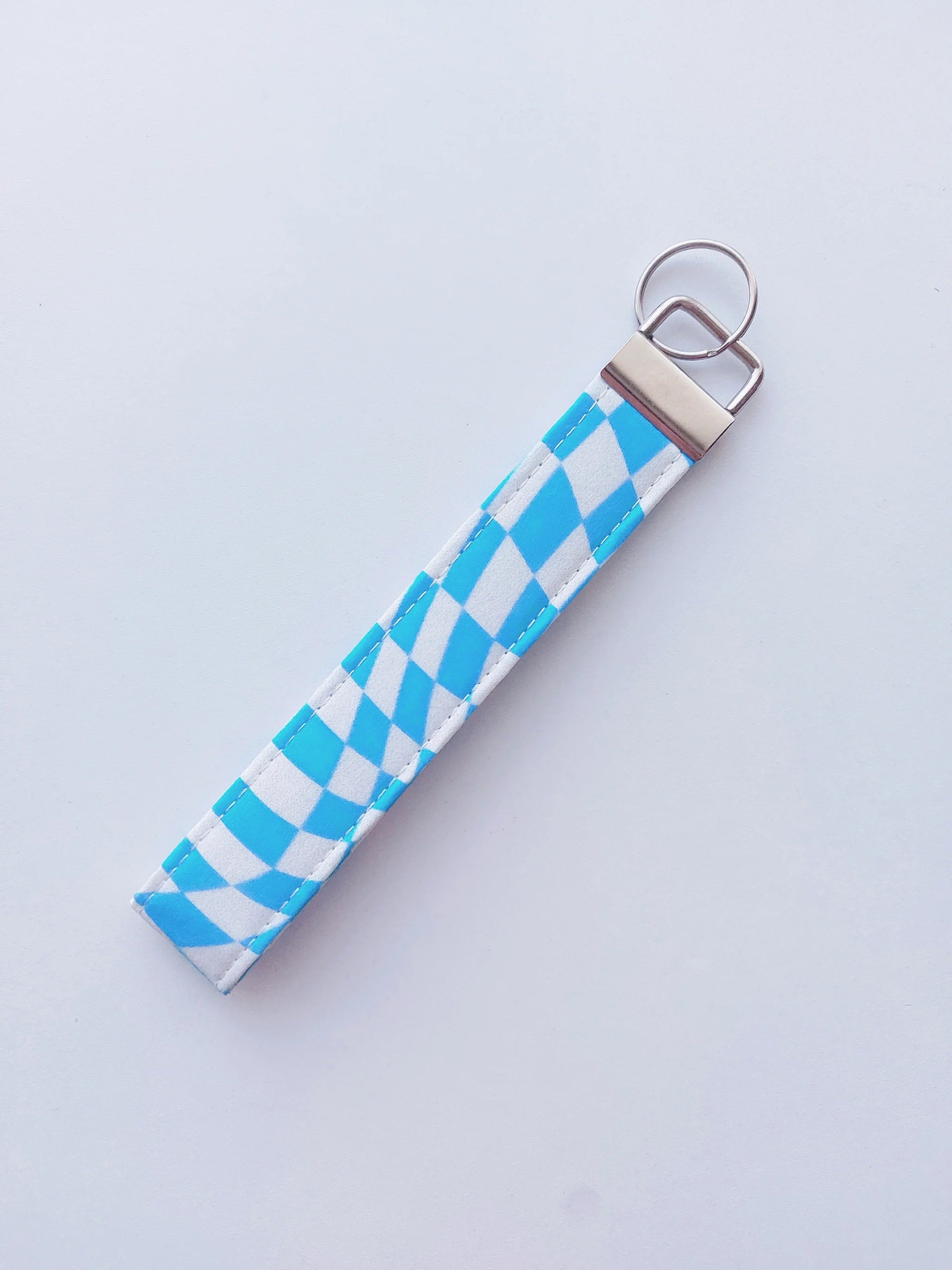 Keychain - Blue Checkerboard