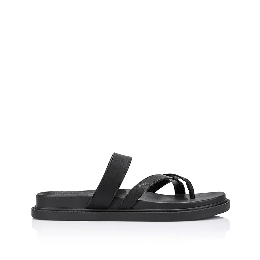 BINKY FOOTBED SLIDES - BLACK