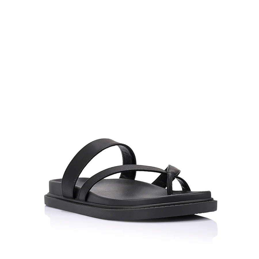 BINKY FOOTBED SLIDES - BLACK