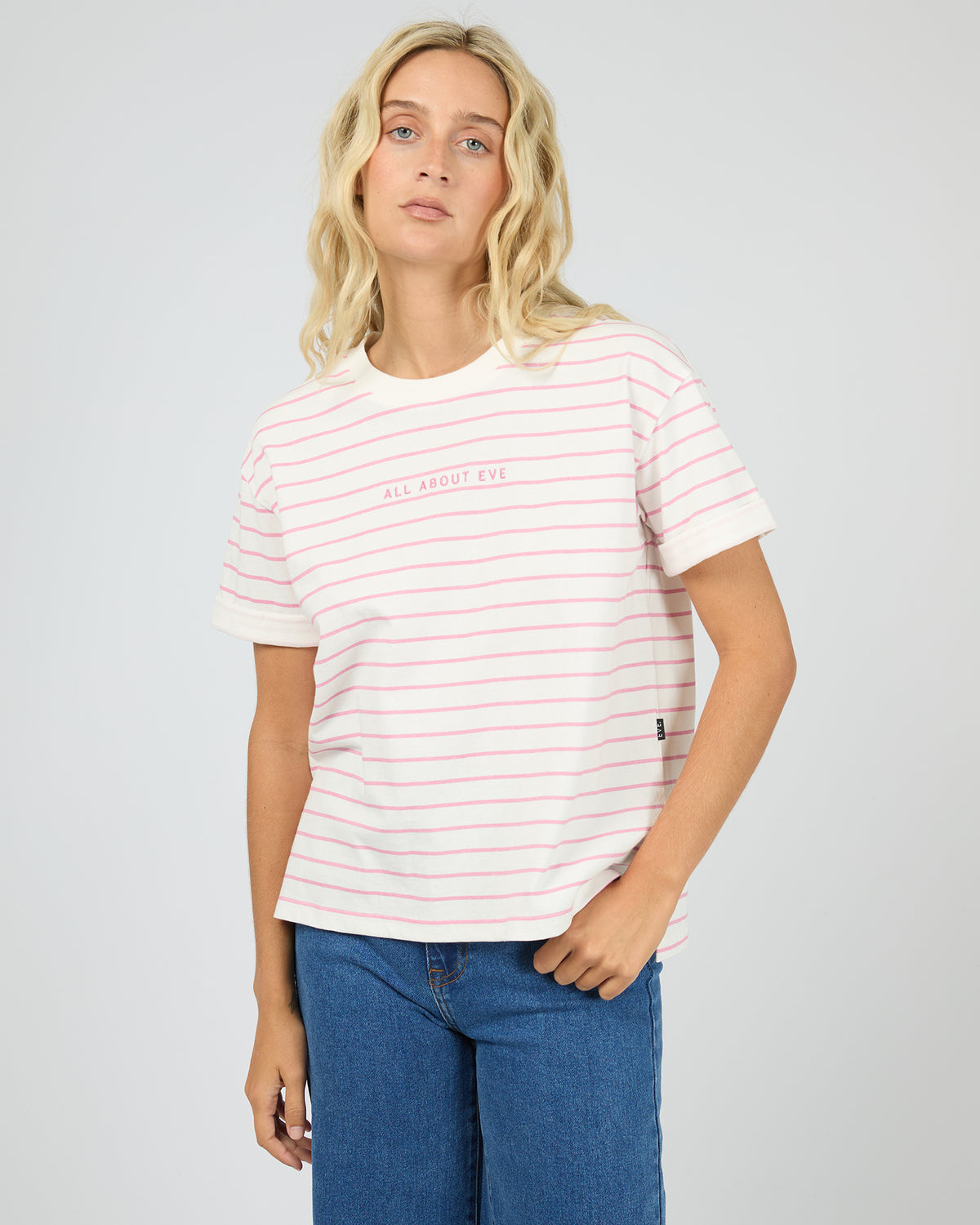 AAE WASHED STRIPE TEE ORCHID