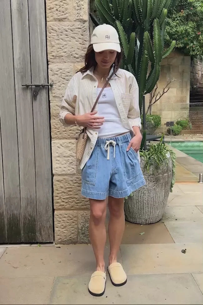 Darcy Relaxed Everyday Short - Washed Vintage Blue