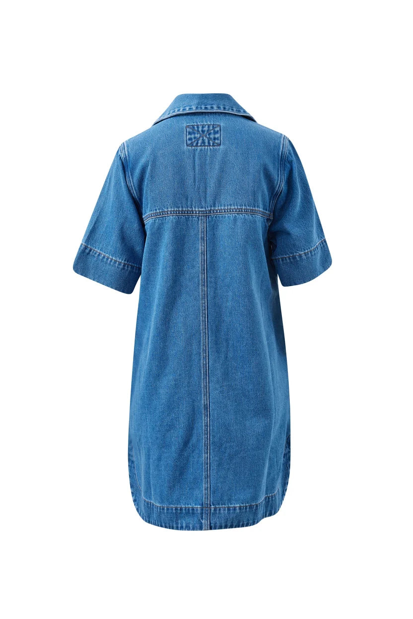 Bonnie Relaxed Shirt Dress - Fresh Indigo