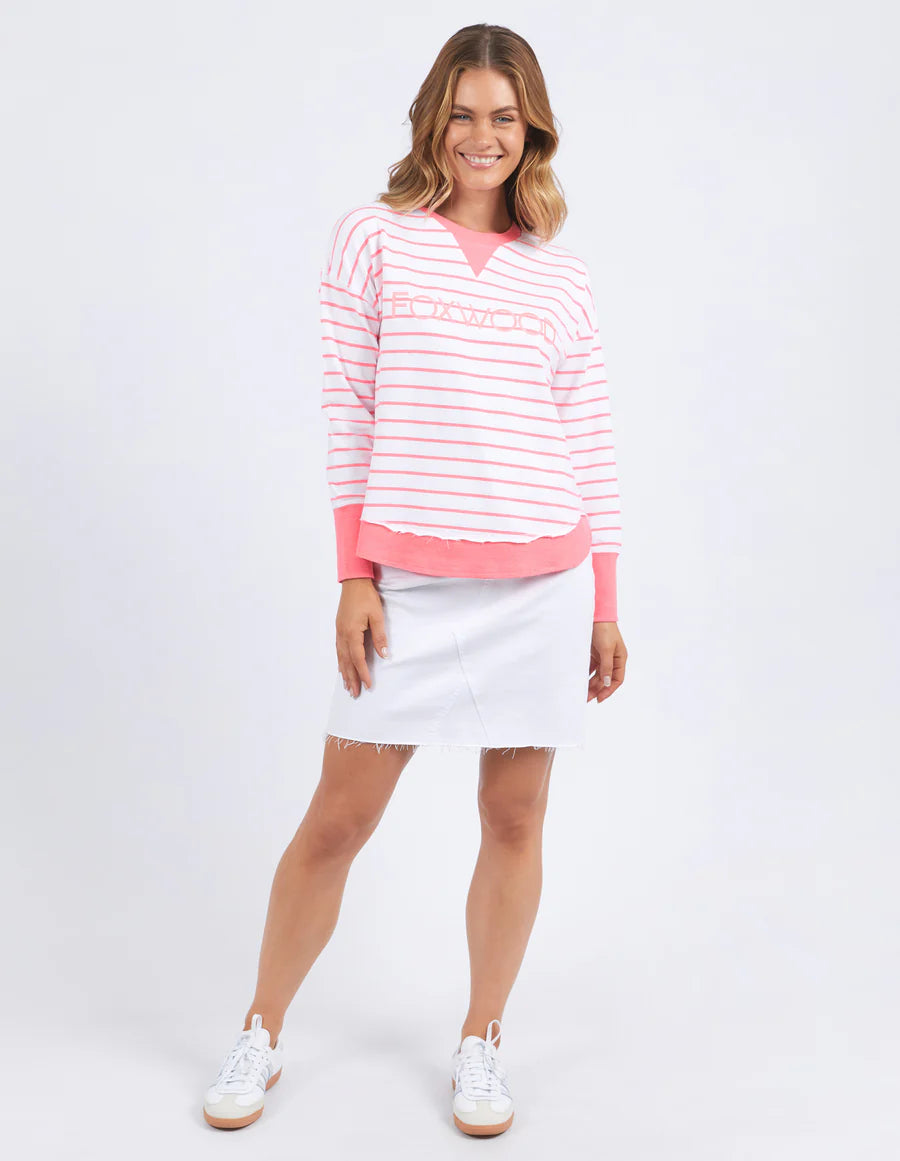 Simplified Crew Stripe Neon Pink