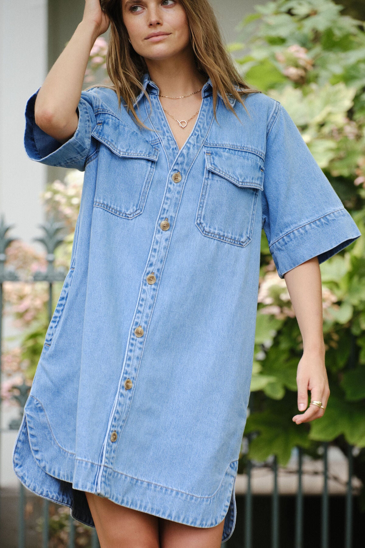 Relaxed Shirt Dress - Mid Vintage Blue