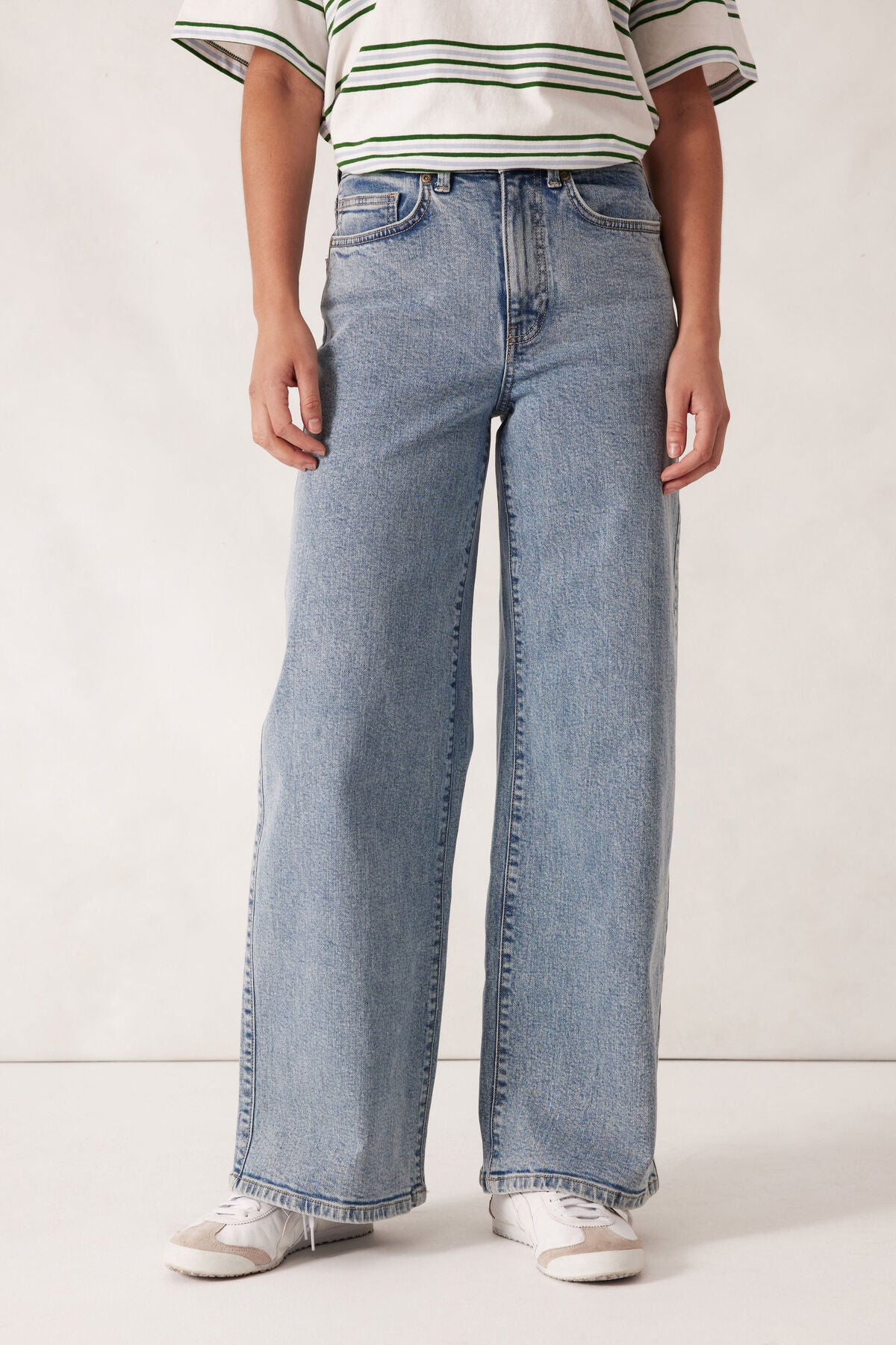 Evie Wide Leg Jean - Mid Vintage Blue