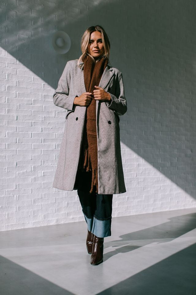 Black fine stripe coat
