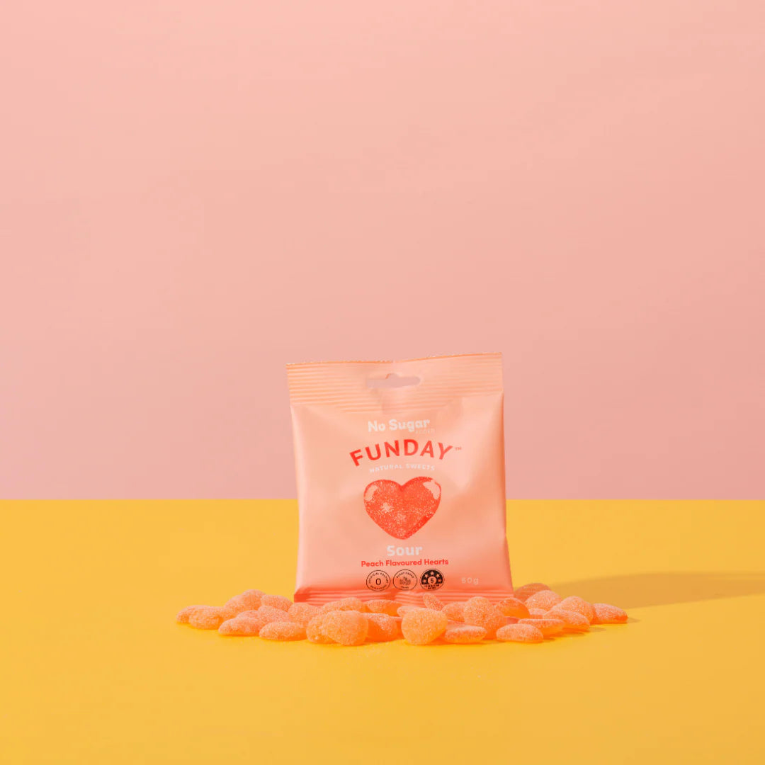 Sour Peach Hearts 50g
