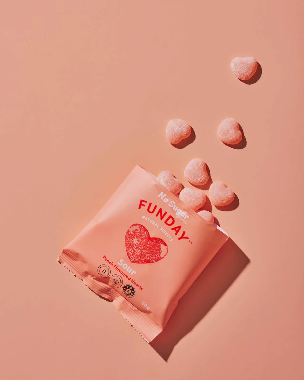 Sour Peach Hearts 50g