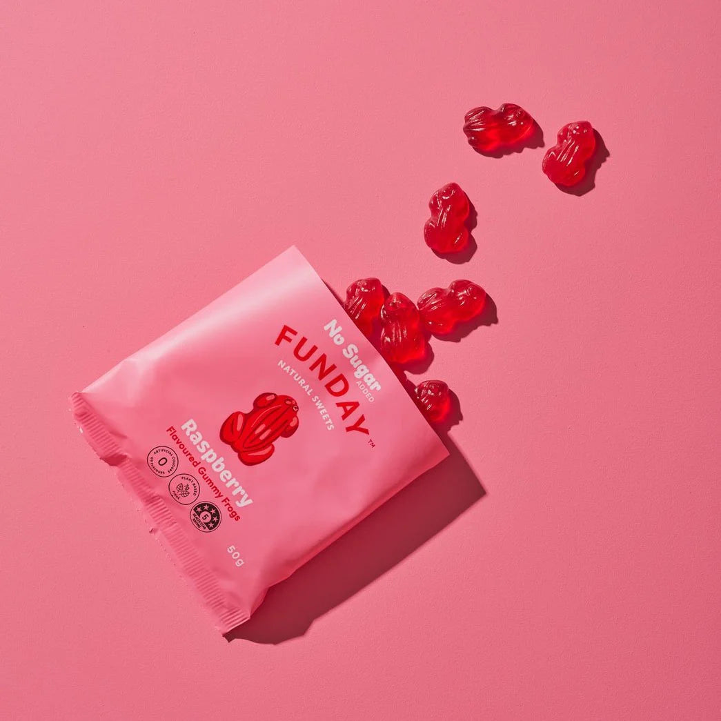 Raspberry Gummy Frogs 50g