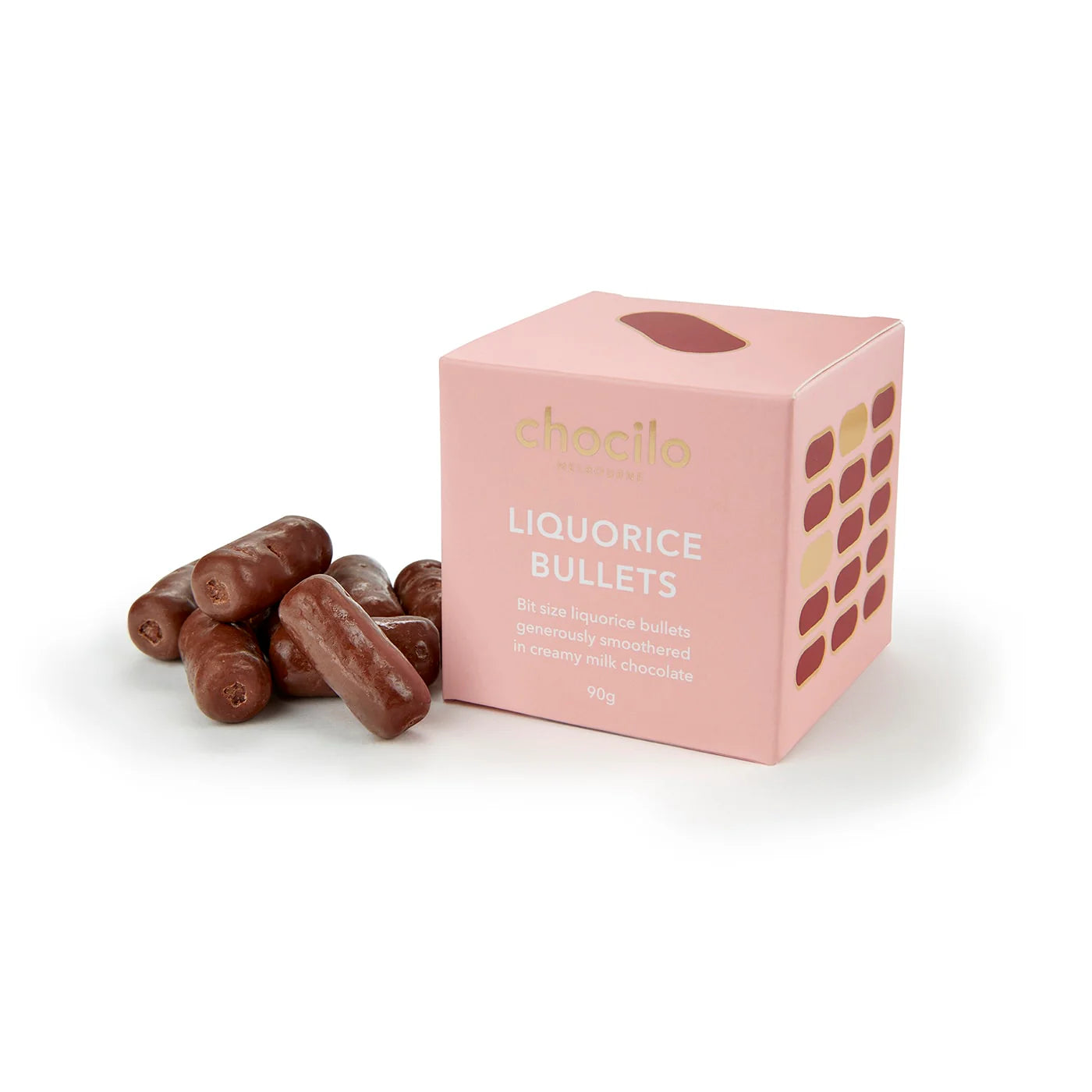 Liquorice Bullets in Milk Chocolate Gift Cube - 90g