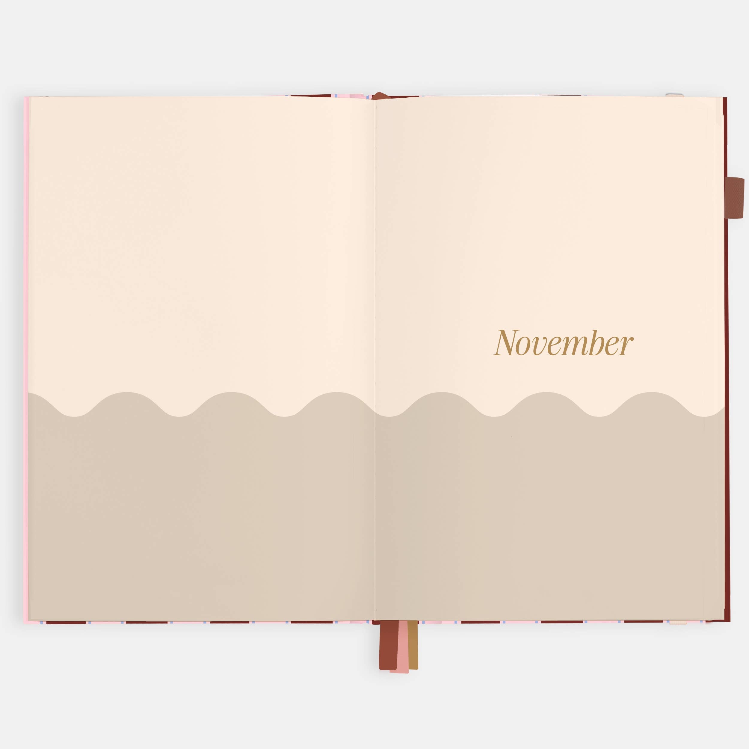 2026 Burgundy Stripe A5 Vertical Planner